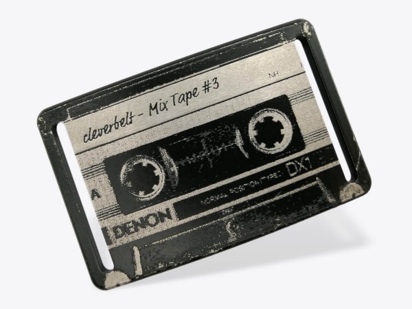 Gürtelschnalle Musikkassette Retro